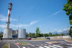 Dokončano kroži&scaron;če pri toplarni na Planini v Kranju / Foto: Primož Pičulin