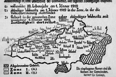 Cone za Koro&scaron;ki plebiscit iz leta 1920 / Foto: Ma&scaron;a Paulin
