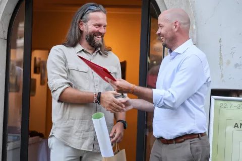 Razstava in podelitev Groharjeve &scaron;tipendije Andrej Tarfila, Groharjeva galerija &Scaron;kofja loka / Foto: Tina Dokl