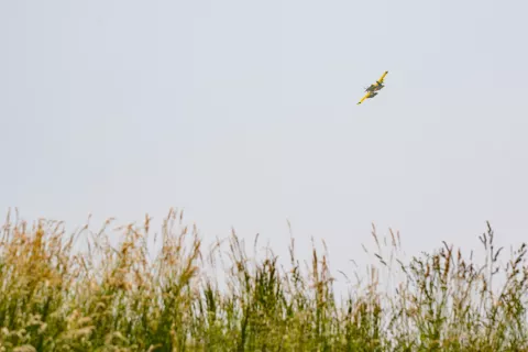Dogodek ob koncu projekta Nakup letal za ga&scaron;enje Air Tractor na voja&scaron;ki plo&scaron;čadi letali&scaron;ča Ljubljana / Foto: Primož Pičulin