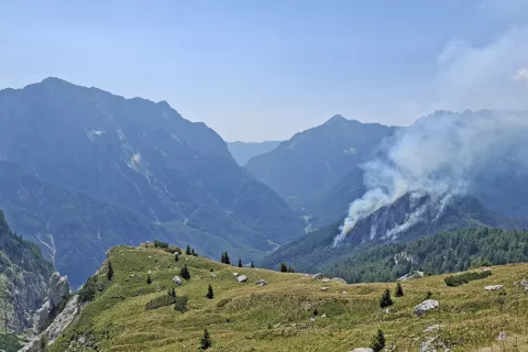 Bovec, Planja.Požar v naravi na Planji v občini Bovec.Foto: Gasilska zveza Bovec / Foto: Gasilska zveza Bovec