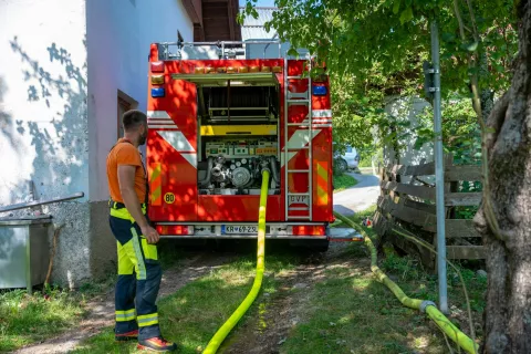 Ga&scaron;enje požara Srednj Vrh, Gozd Martuljek občina Kranjska GoraSrednji Vrh, 7. avgust 2026 / Foto: Nik Bertoncelj