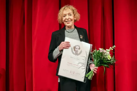 55. Teden slovenske drame Pre&scaron;ernovo gledali&scaron;če Kranj na fotografiji Milena Zupančič igralka prejemnica nagrade Marija Vera za življenjsko delo / Foto: Tina Dokl