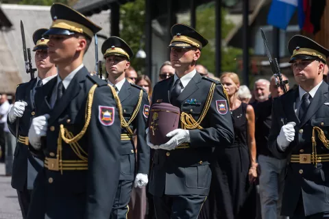Zadnje slovo od Milene Zupančič. Pogrebna slovesnost v Bohinjski Beli. Bohinjska Bela, 19.8.2026 / Foto: Matic Zorman