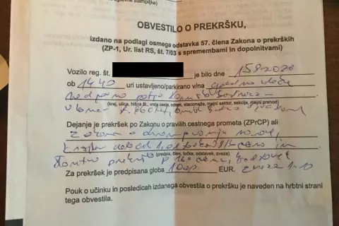 Zakaj tisoč evrov kazni