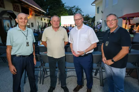 DAF dan amaterskega filma Duplje 2026 na fotografiji z leve Ludvik Mekuč, Andrej Jelar, Ivan Meglič, Zvone Balantič / Foto: Tina Dokl