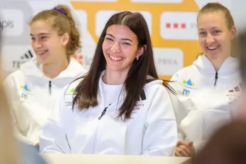 Slovenska reprezentanca &scaron;portno plezanje predstavitev pred sezono 2026 na fotografiji Lučka Rakovec / Foto: Tina Dokl