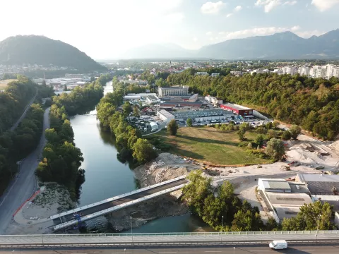 Gradnja mostu pri Planiki / Foto: arhiv MOK