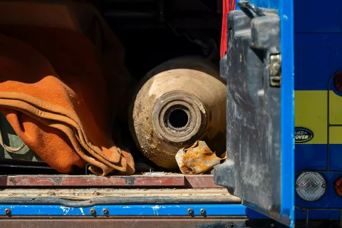 Intervencija odstranjevanja 250-kilogramske letalske bombe iz časa druge svetovne vojne Globoko pri Radovljici&scaron;tab Civilne za&scaron;čite Mo&scaron;nje, 6. september 2026Simbolična fotografija Civilna za&scaron;čita CZ NUS URSZR / Foto: Nik Bertoncelj