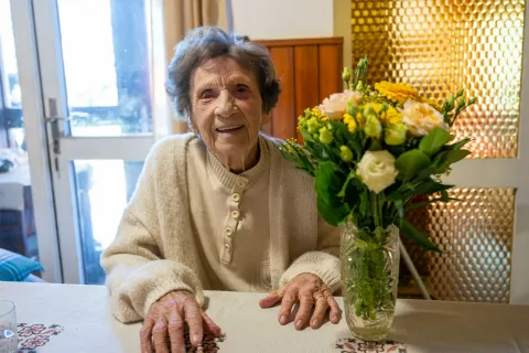 Praznovanje 100. rojstni dan ga. Adela KlemencRadovljica 1. oktober 2026 / Foto: Nik Bertoncelj