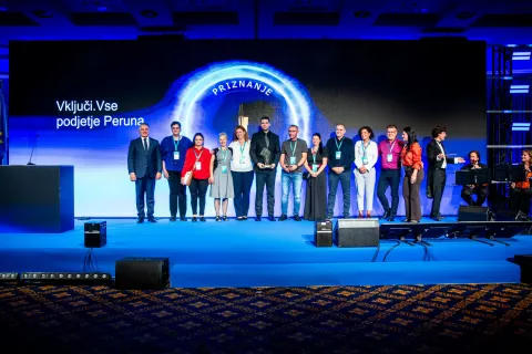 Podelitev priznanja podjetju Peruna na Managerskem kongresu 2026 / Foto: Sini&scaron;a Kanižaj/STA