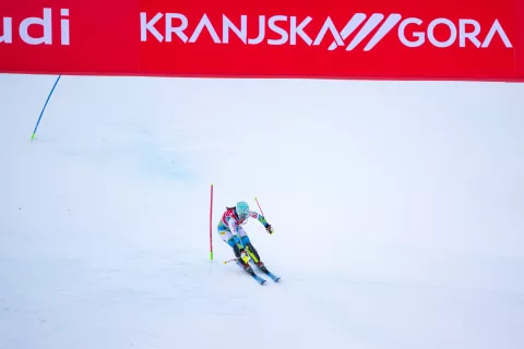 Svetovni pokal alpsko smučanje za ženske Podkoren Kranjska Gora 2026slalom tekma nedelja 4. januar 2026Lila Lapanja alpska smučarka Slovenija / Foto: Nik Bertoncelj
