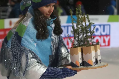 PLANICA SP 2023 6. dan nedelja 26. februar bronasta medalja mešana ekipna tekma srednja skakalnica / Foto: Gorazd Kavčič