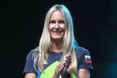 sprejem olimpijci &scaron;portniki OI Olimpijske igre Pariz 2024 kongresni trg Ljubljana / Foto: Gorazd Kavčič