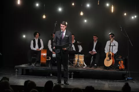 53 teden slovenske drame Pre&scaron;ernovo gledali&scaron;če KR TSD zaključek podelitev nagrad podžupan MO KR Jani Černe / Foto: Tina Dokl