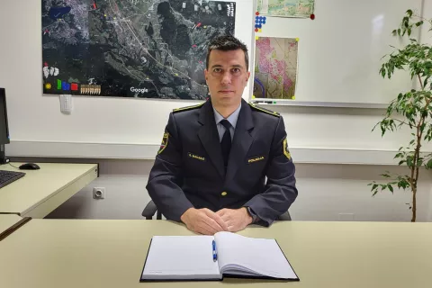 Simon Makarič, načelnik Policijske postaje Radovljica / Foto: Pu Kranj