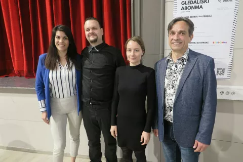 Predstavili so načrte Društva SNG Kranj: (od leve) Ajda Jurhar, Vid Zadnik, Uršula Vratuša in Igor Korošec. / Foto: Igor Kavčič