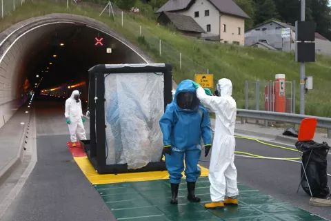 vaja nevsnov Predor Sten 2023 &Scaron;kofja Loka GZ gasilska zveza gasilci civilna za&scaron;čita nesreča re&scaron;evanje pomoč / Foto: Gorazd Kavčič