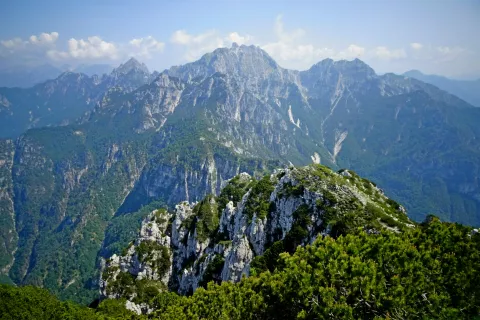 Z vrha se odpre razgled na Monte Crostis, Zuc dal Bor, Cozzarell, Monte Chiavals. / Foto: Jelena Justin