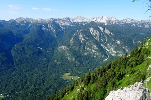 Pogled s Pršivca na greben Bohinjsko – Tolminskih gora. / Foto: Jelena Justin