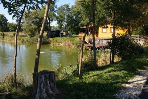 Turnišče, pri ribniku Magdičove jame je bila odlična lokacija za malico / Foto: Slavko Zupanc