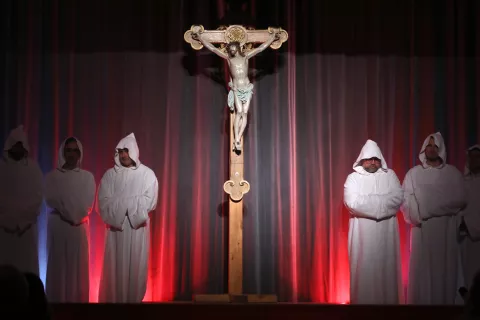 Pasijonski večer 2023 marec Stara Loka dekanija cerkev sv. Jurij "V pričakovanju Škofjeloškega pasijona"Škofja Loka glasbeno igrani recital / Foto: Gorazd Kavčič