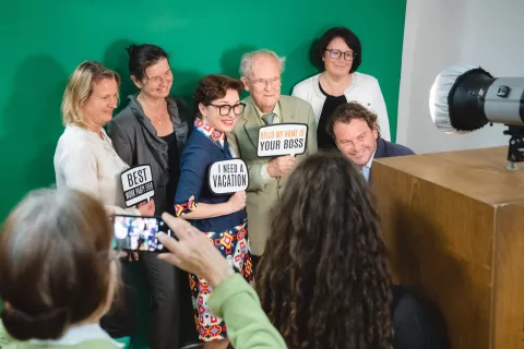 Med slavnostnimi govorniki na odprtju kongresa so bili tudi Klavdija Gomboc, Darija Cvikl, Horst Klinkmann, Dominik S. Černjak in Dubravka Kalin. / Foto: Nik Bertoncelj