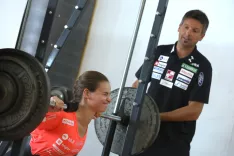 suhi trening fitnes priprave sezona 2023-24 smučarke skakalke Gorenja sava Kranj / Foto: Gorazd Kavčič