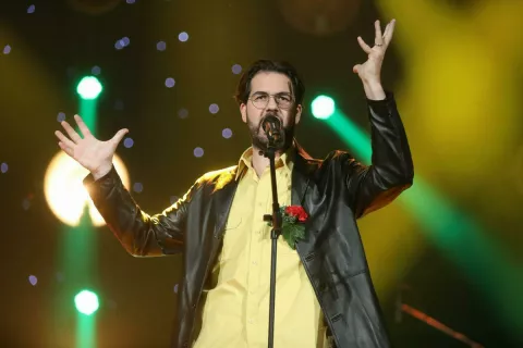 Tomaž Hostnik je slavil s pesmijo / Foto: Arhiv Festivala