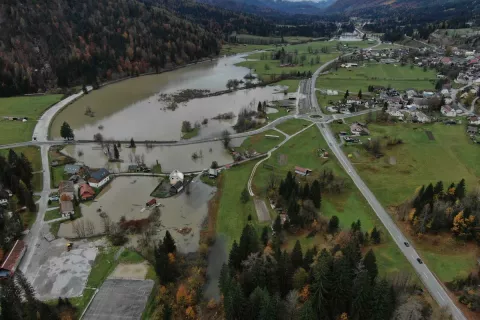 Razlilo se je jezero Ledine / Foto: Občinski &scaron;tab Cz