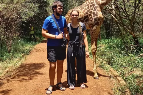 Jurij in Katja sta hranila žirafe, božala aligatorja, videla ogroženo vrsto nosoroga&amp;nbsp;... / Foto: osebni arhiv