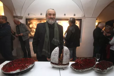 odprtje razstava Nikolaj Mašukov Šivčeva hiša Radovljica risbe keramika / Foto: Gorazd Kavčič