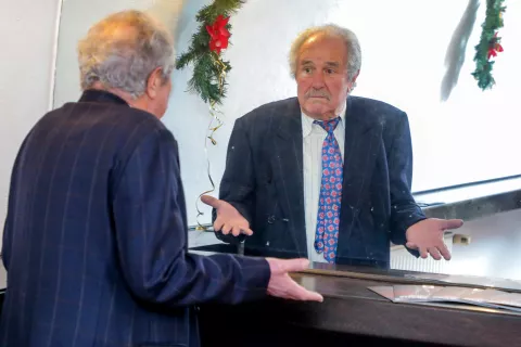 53. podelitev nagrad Sklada Staneta Severja na fotografiji Matjaž Eržen Loški oder dobitnik nagarade za življensko delo v slovenskem ljubiteljskem gledališču / Foto: Tina Dokl