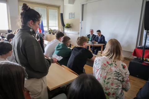 pogovor z varuhom človekovih pravic Peter Svetina na Biotehni&scaron;kem centru Naklo / Foto: Tina Dokl