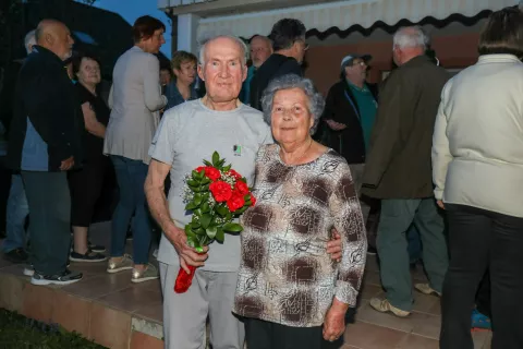 Mirko Poličar Vokalni kvintet Gorenjci 90 let presenečenje Naklo / Foto: Tina Dokl