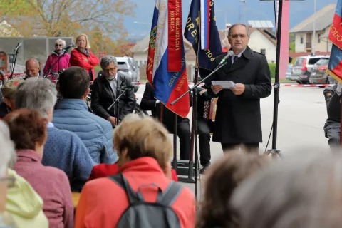 Slavnostni govornik proslave ob 31. Pohodu prijateljstva in spomina – Udin boršt 2024 dr. Rado Bohinc / Foto: Tina Dokl