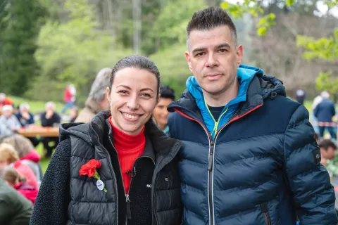 Prvomajsko srečanje na Pristavi, slavnostna govorca Irena Joveva in Bojan Todorović / Foto: Nik Bertoncelj