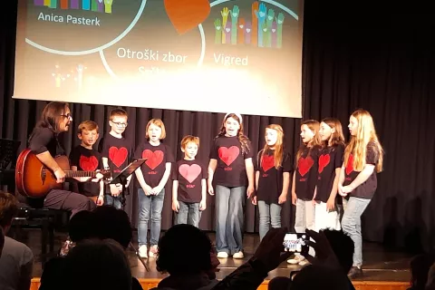 Srčki iz Dobrle vasi na domačem odru ob obletnici 45 in enega leta delovanja. / Foto: Jože Košnjek