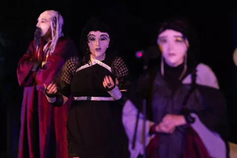 Kreon, Antigona in Ismena v eni vrsti / Foto: Peter Košenina