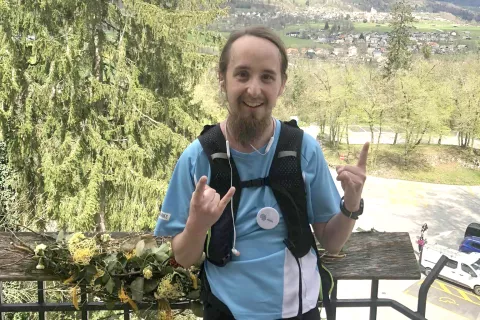 Nejc Pogačar je s tekom ozaveščal in razbijal tabuje o avtizmu. Tekel je tudi na Gorenjskem. / Foto: osebni arhiv / Foto: 