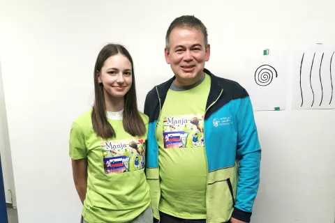 Manja Slak s trenerjem Alešem Koširjem / Foto: arhiv SD Gorenja vas / Foto: 