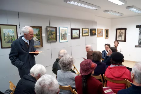 Ob odprtju razstave je nekaj misli povedal tudi prof. dr. Milan Dolgan. / Foto: Jurij Kurillo / Foto: 