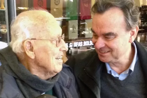 Otokar Pogačnik (desno) skupaj s svojim zdaj že sedem let pokojnim očetom Hinkom / Foto: arhiv družine Pogačnik / Foto: 