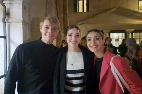 Vita Schlegl s prvakoma milanske opere Scala Nicoletto Manni in Timofejem Andrijashenkom / Foto: osebni arhiv Vite Schlegl / Foto: 