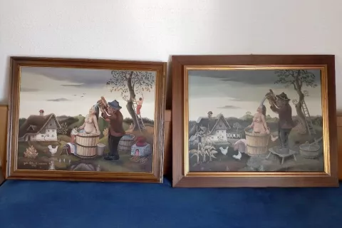 Sliki Jožeta Peternelja Mausarja v lasti Aleša Fidlerja / Foto: osebni arhiv / Foto: 