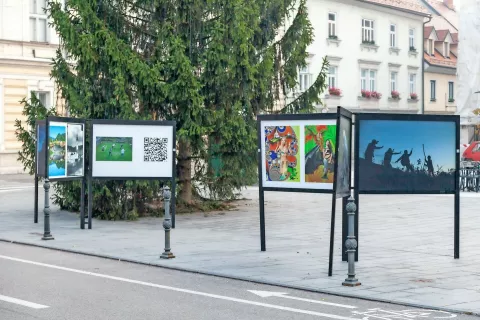 Razstava je postavljena v središču Kamnika. / Foto: 