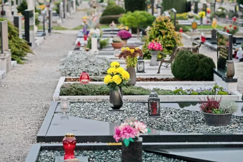 Pri izbiri nagrobnih sveč in cvetja ljudje postajajo čedalje bolj ozaveščeni ter se odločajo za trajnostne in okolju prijaznejše možnosti. / Foto: Primož Pičulin / Foto: 