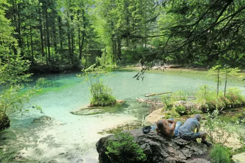 Okoli izvira vodi pot, na kateri nas ohladita že hlad vode in senca dreves. / Foto: 