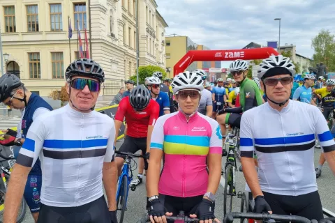 Marijan, Violeta in Gregor pred štartom nedeljske prireditve / Foto: Grega Flajnik