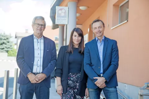 Zoran Poljšak ter Katarina in Uroš Vodnik / Foto: 